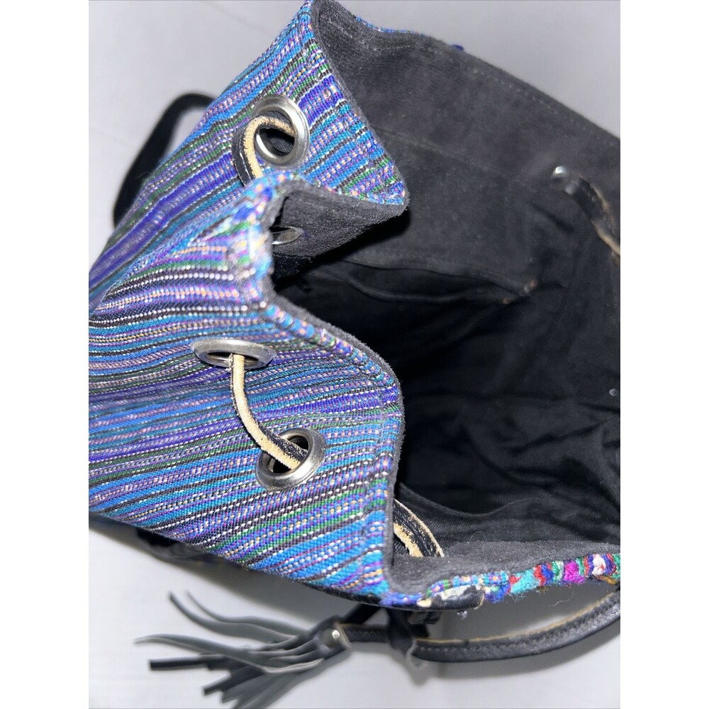 embroidered leather backpack drawstring - image 16